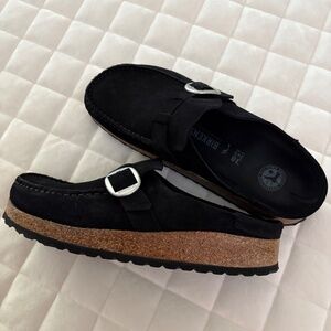 Birkenstock Buckley Suede Leather Black 38 (7-7.5 US) NWOT